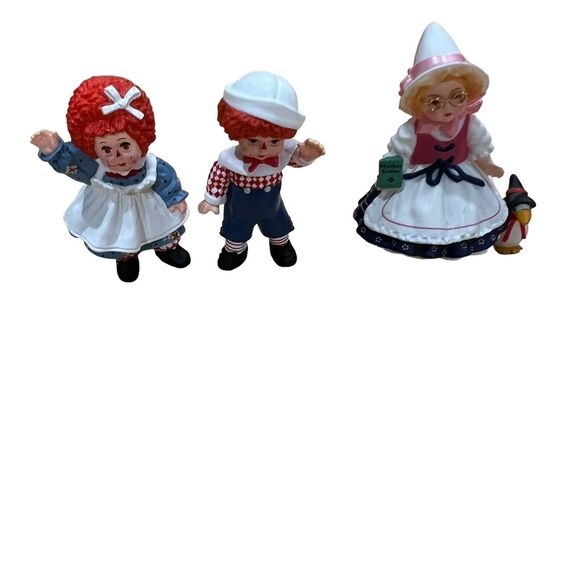 1997 Mother Goose Hallmark Miniatures 1”Madame Alexander Raggedy Ann & Andy, Mo - Picture 3 of 9